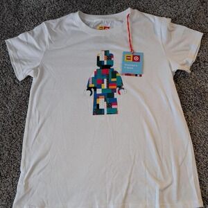 LEGO Target Women's T-Shirt White Colorful‎ Brick Minifigure Graphic Tee